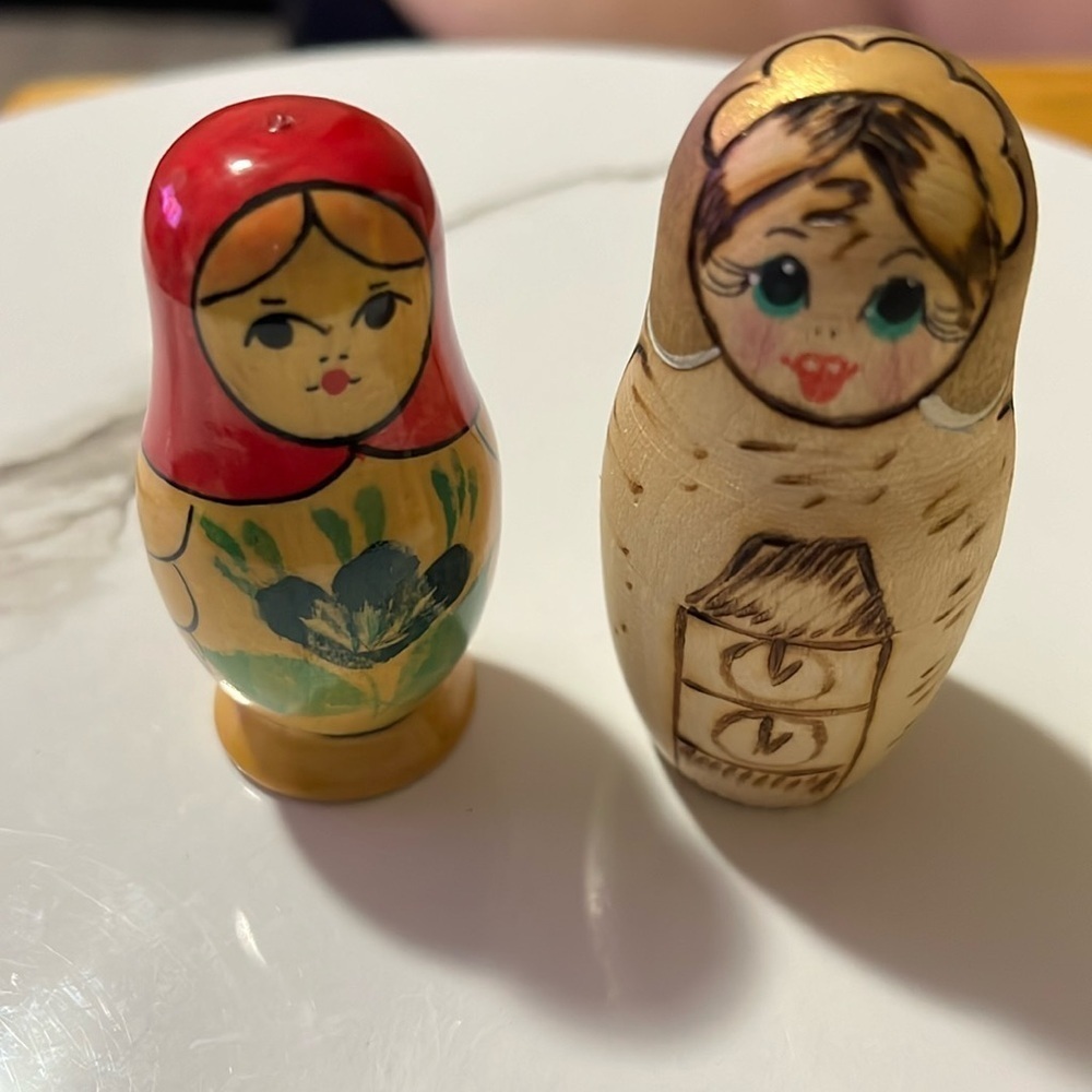 Vintage Handpainted Russian Miniature Wood Dolls